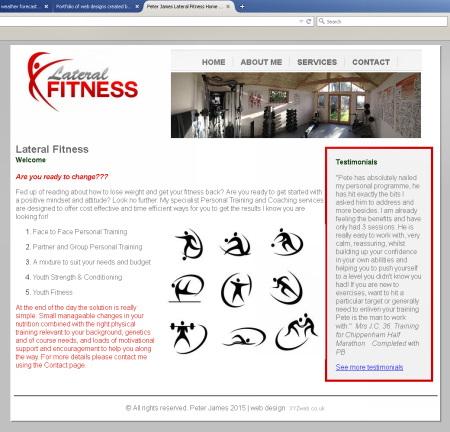 Peter James'Lateral Fitness website